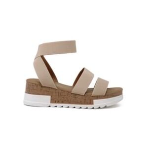 NWT Yoki Womens Brenda Beige Tan Ankle Strap Sandals‎ Sz 5 Neutrals Boho Spring